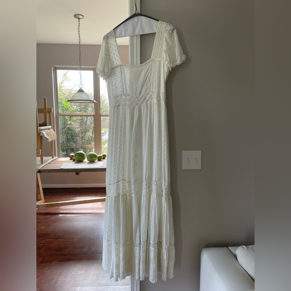 LoveShackFancy White Eyelet Midi Dress - Picture 6 of 8